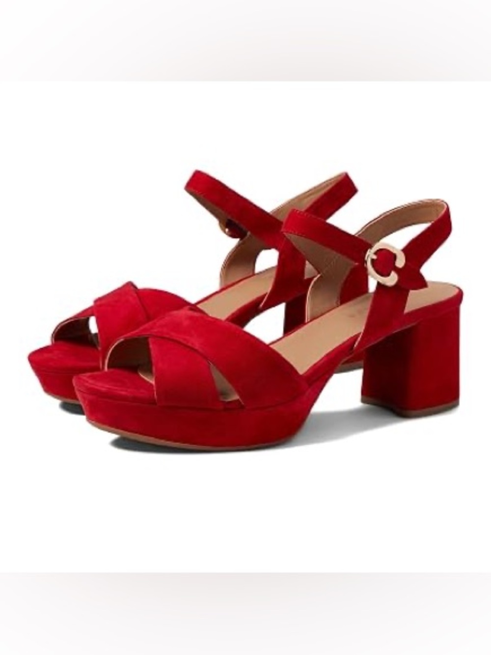NWT Aerosoles Cosmos Red Suede Platform Sandal 9